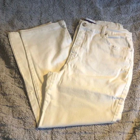 Gloria Vanderbilt Off-White Straight Leg Jeans - Picture 1 of 6